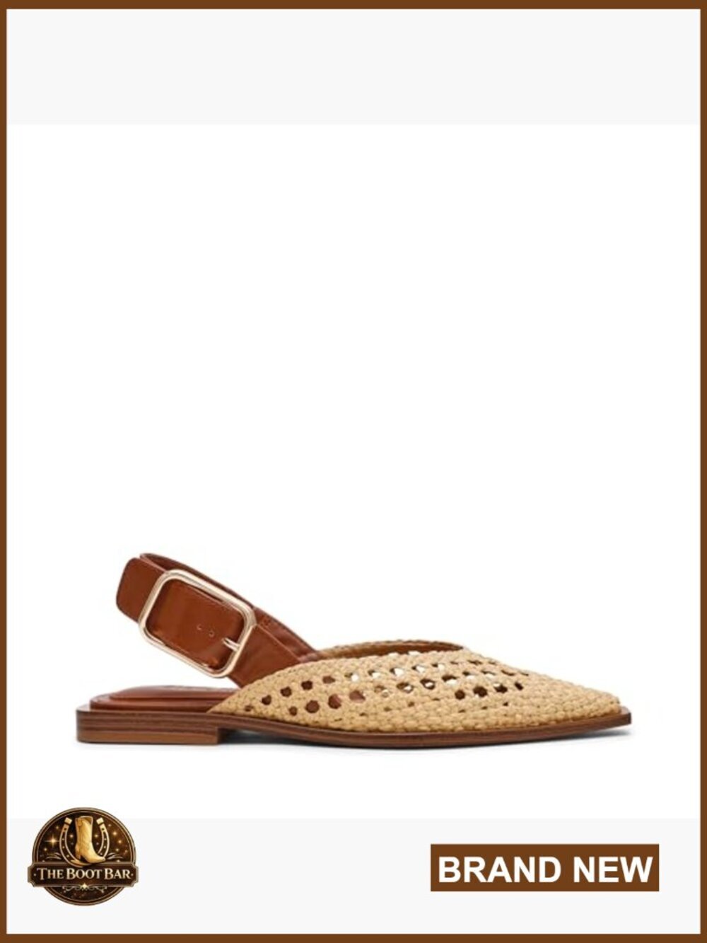 Leather Ballet Flats with Pointed Toe and Slingback Closure - Picture 6 of 7